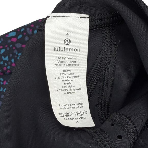 LULULEMON RARE Swell Seeker Paddle Top Terrazzo Black Multi / Black Size 2 - Picture 7 of 8